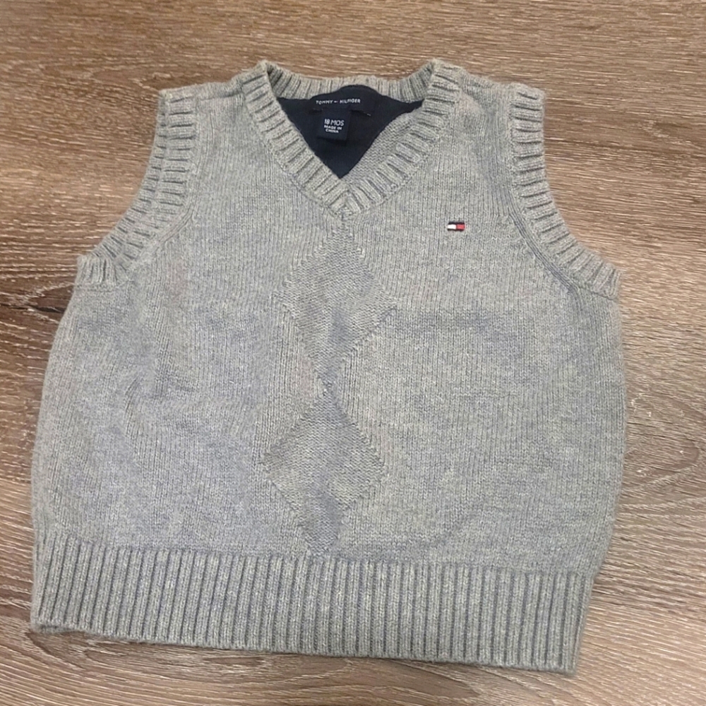 Tommy Hilfiger Gray Baby/Toddler's Sweater Vest - 18 Months